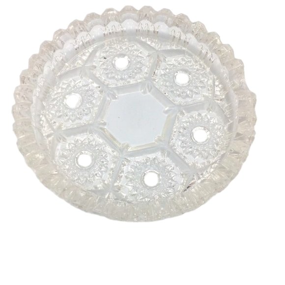 Queen Anne Lace Cut Crystal Glass Ashtray Set - Picture 2 of 7